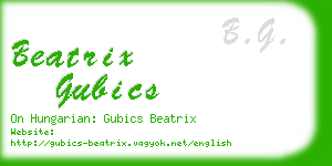 beatrix gubics business card